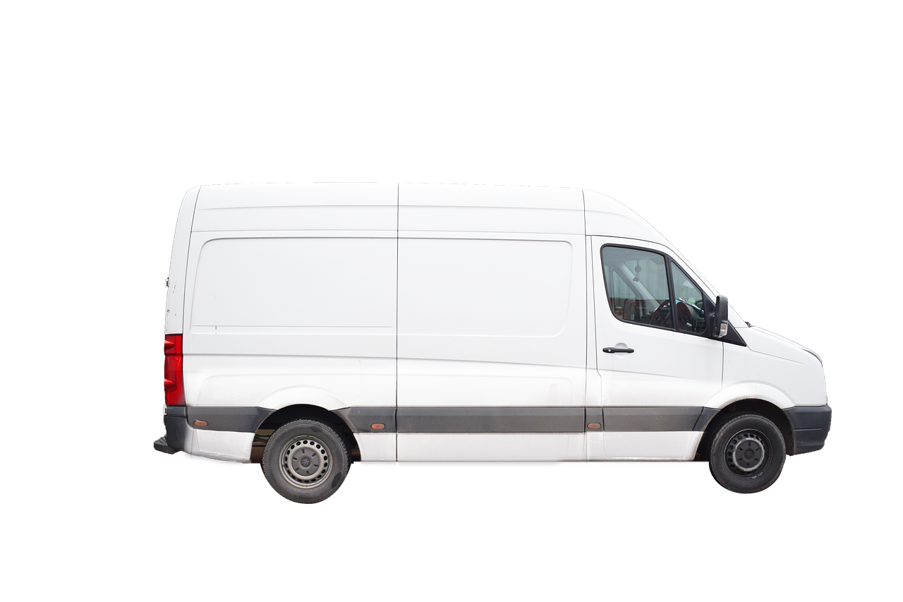 Unbranded service van in a residential setting